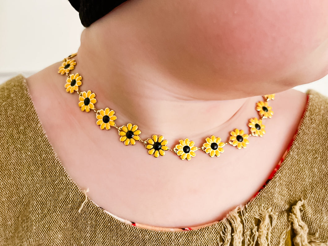 RTS Sunflower Chain Necklace