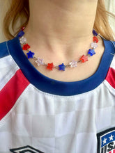 Load image into Gallery viewer, MTO RWB Stars Beaded Necklace
