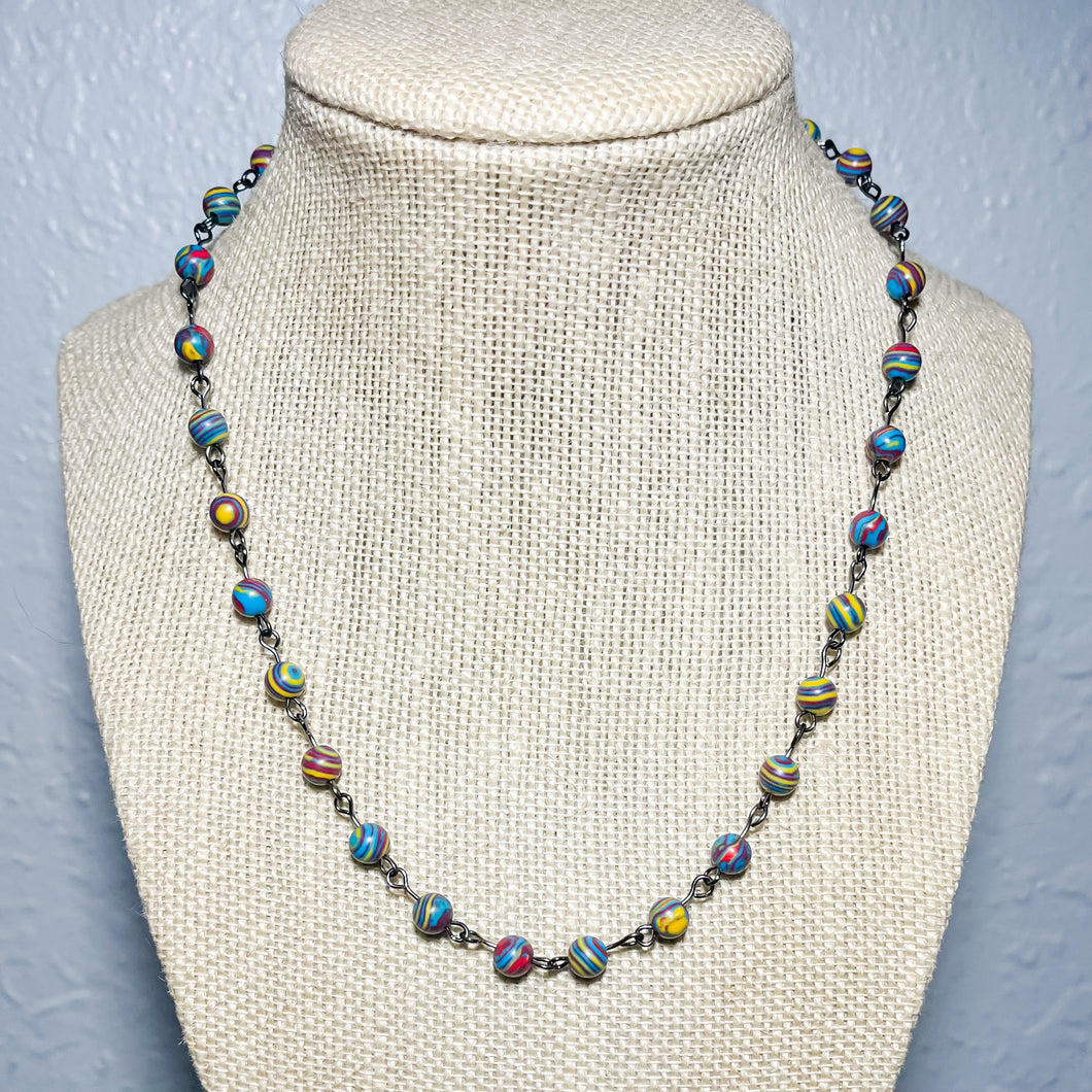 RTS OOAK on Gunmetal Beaded Necklace