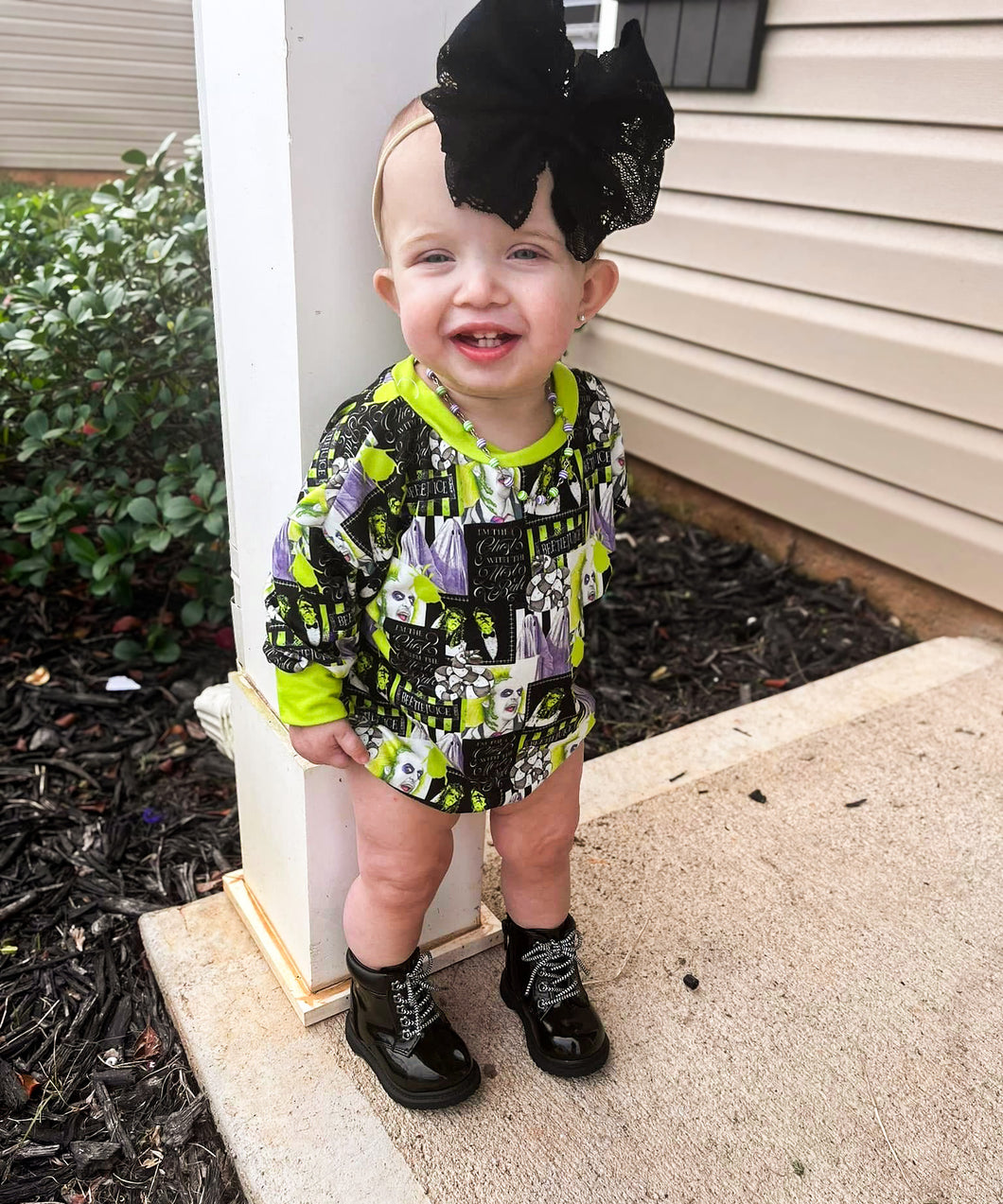 RTS Green/White & Purple/White Striped Beaded Necklace