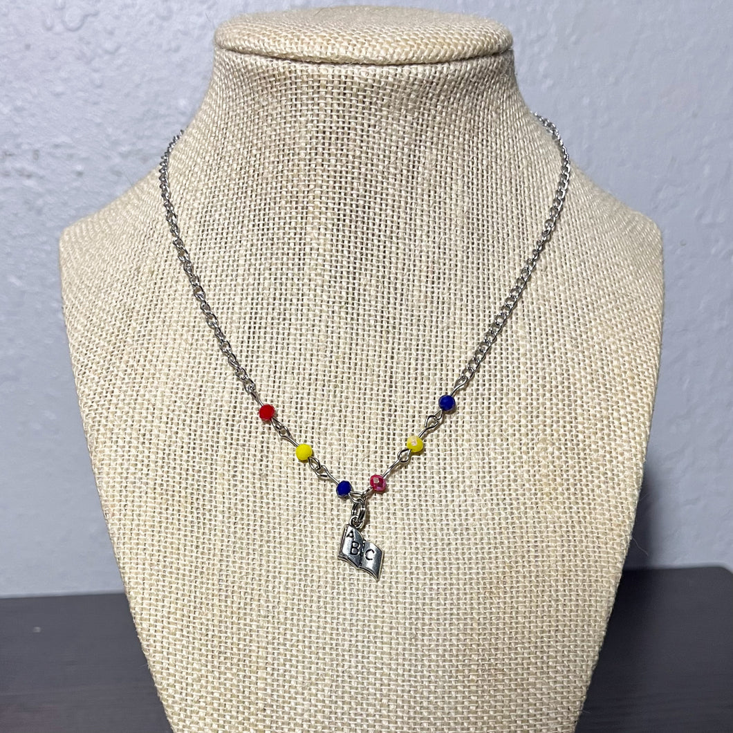 RTS Book Mini Beaded Necklace