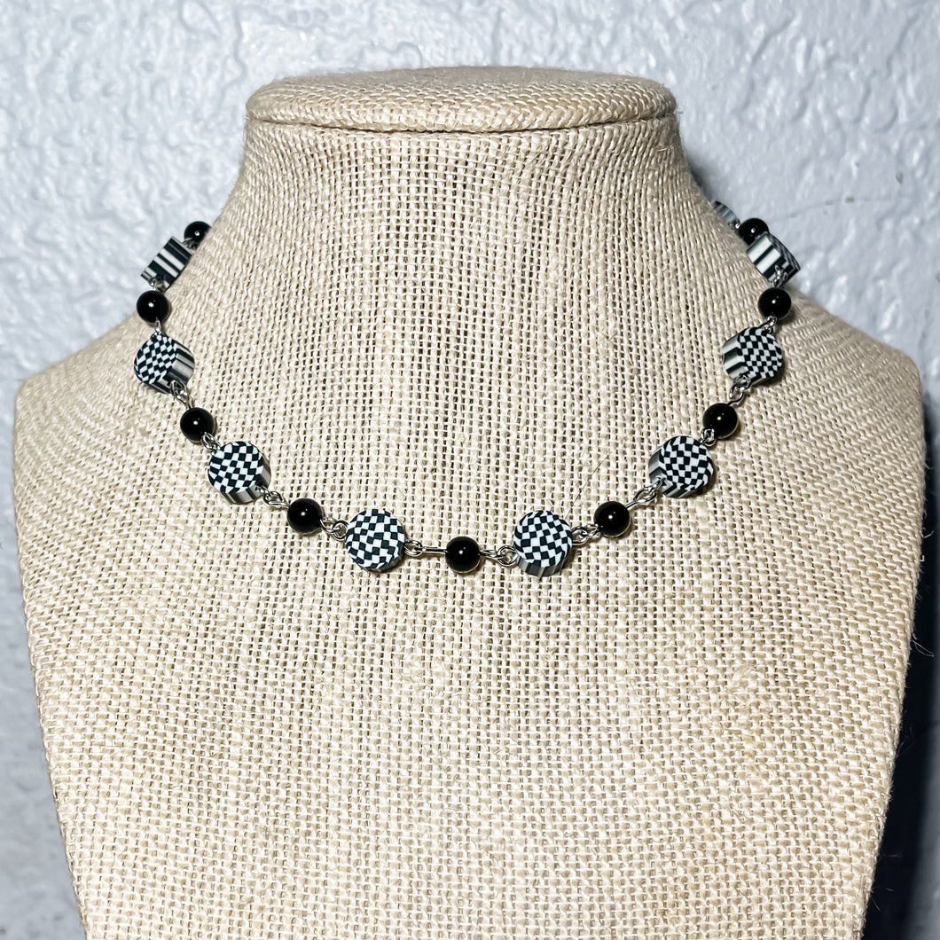 MTO Checkered Beaded Necklace