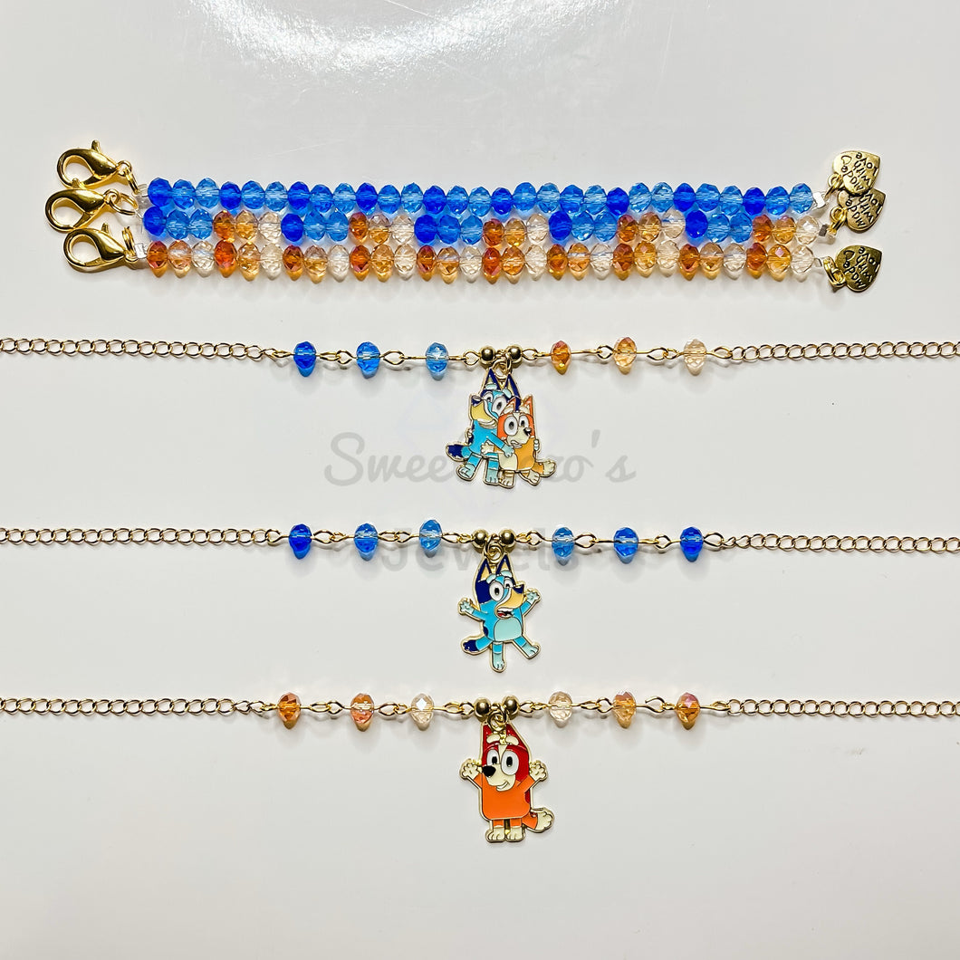 RTS Blue Dog Bracelet Stack