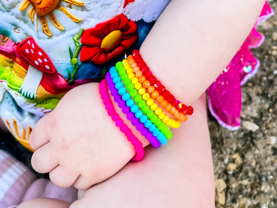 MTO Rainbow Bright Crystal Bracelet Stack