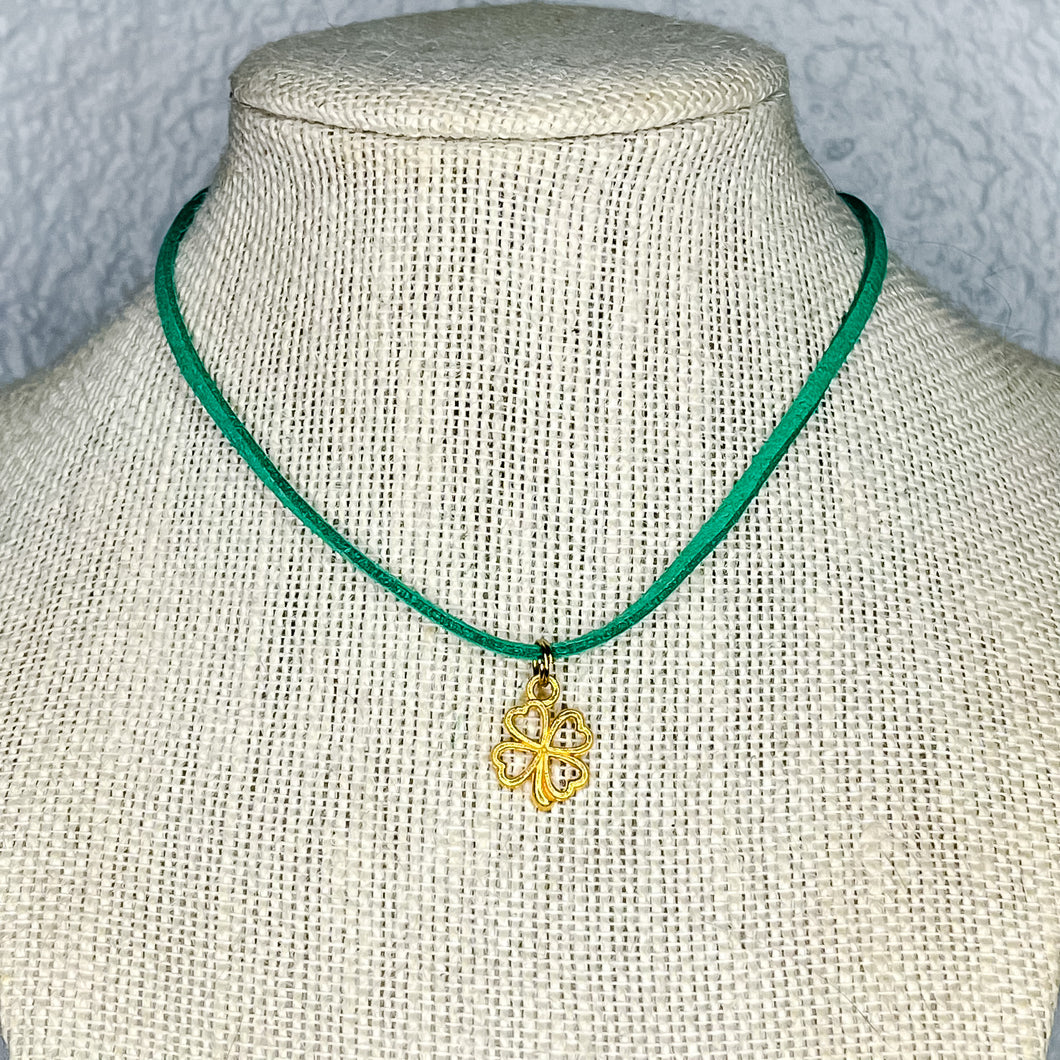 RTS Gold Clover Cord Necklace